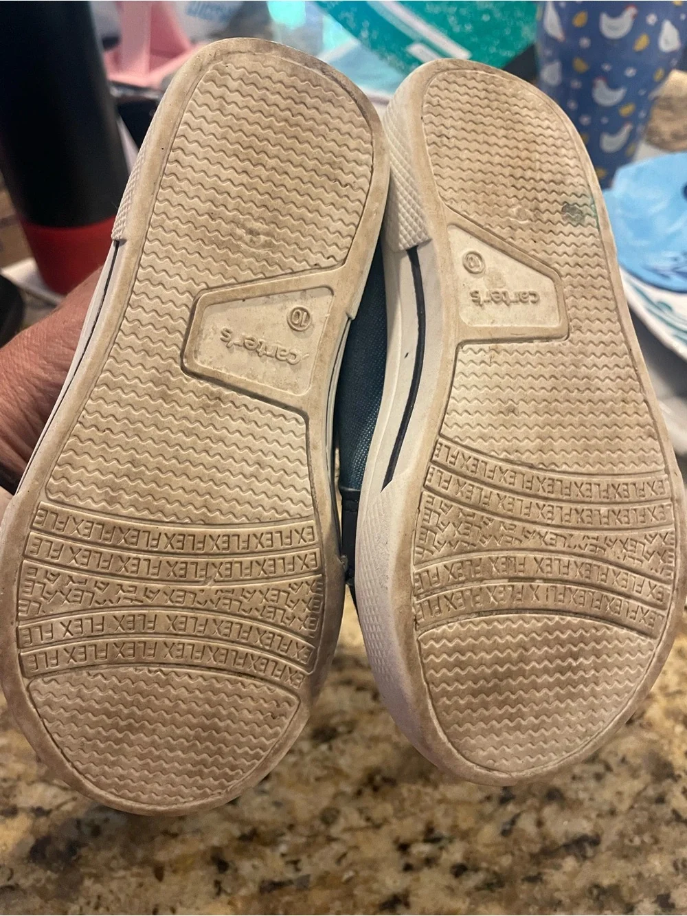 Carter's Denim & Navy Kids Sneakers with Orange Laces